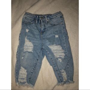 distressed bermuda shorts